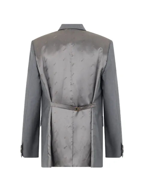 Moschino logo-pin single-breasted blazer