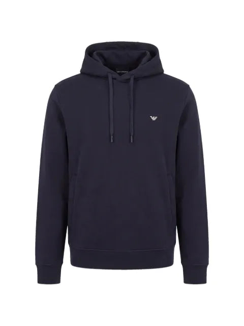 Emporio Armani logo-plaque drawstring hoodie