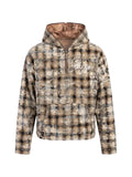 GUAPI Skeleton plaid-print hoodie