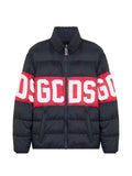 GCDS logo-band quilted down jacket