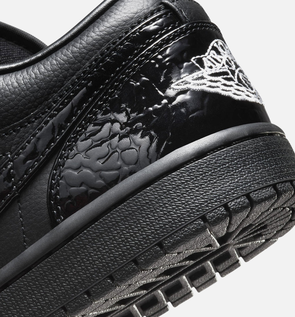 Air Jordan 1 Low 'Patent Elephant' Women's Shoes - Black / White / Metallic Silver
