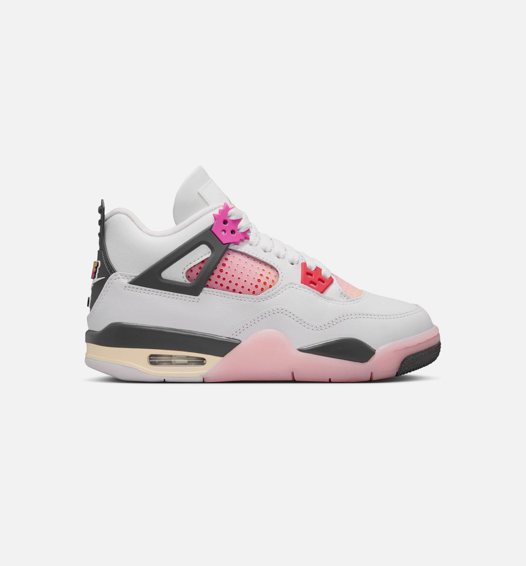 Air Jordan 4 Retro "Comic" Big Kids' Shoe – Off White/Fire Pink/Anthracite
