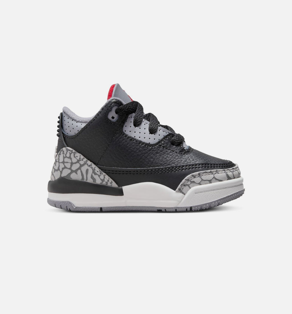 Air Jordan 3 Retro Black Cement Infant & Toddler Sneakers - Black / Fire Red / Cement Grey / Summit White