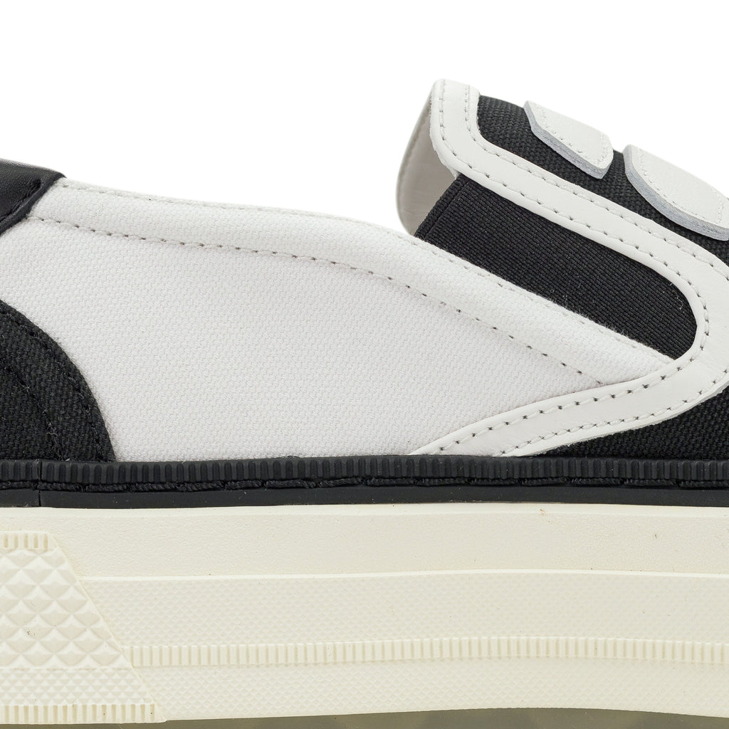 White/Black Skel Top Slip On Sneakers