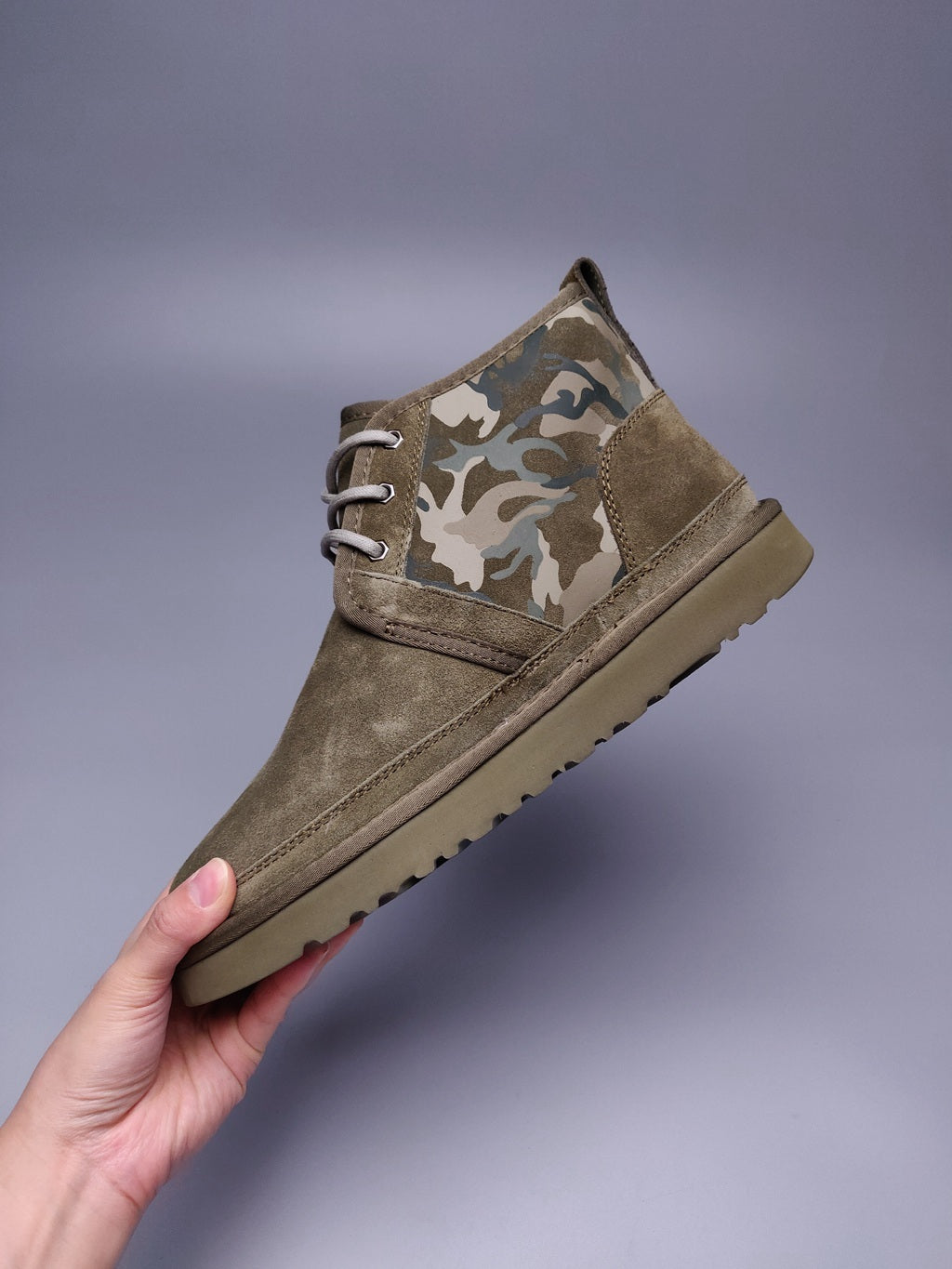 Army Green Camo Color-Block Men’s Sneakers — New Arrival | In Stock