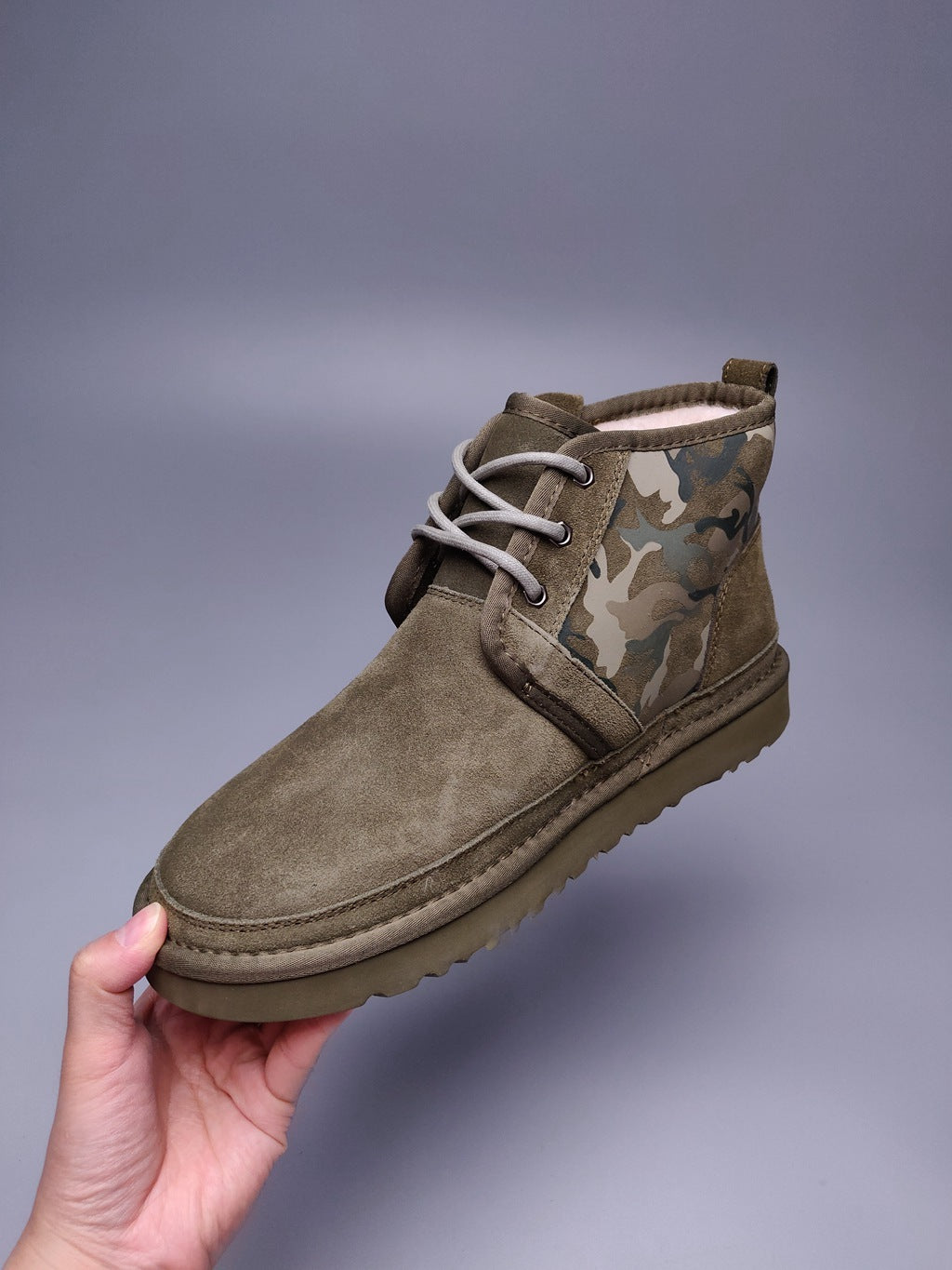 Army Green Camo Color-Block Men’s Sneakers — New Arrival | In Stock