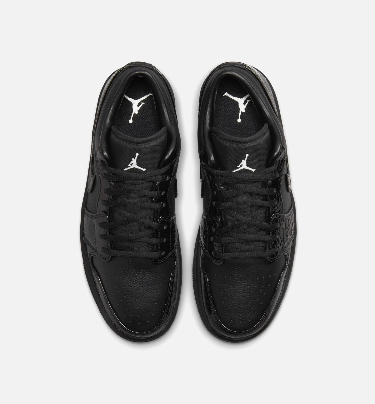 Air Jordan 1 Low 'Patent Elephant' Women's Shoes - Black / White / Metallic Silver