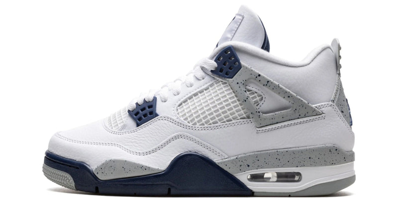 Air Jordan 4 Retro 'Midnight Navy' – Deep Navy & White Premium Sneaker with Metallic Gold Accents