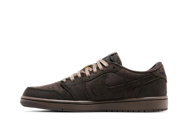 Travis Scott x Air Jordan 1 Low OG SP 'Velvet Brown' – Cactus Jack Collab in Rich Brown Velvet with Reverse Swoosh