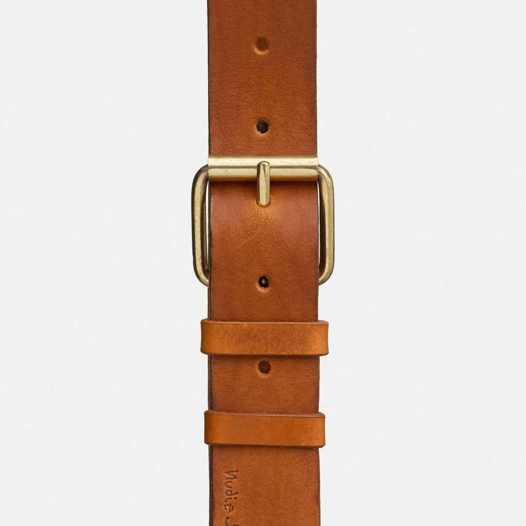 Nudie Jeans Pedersson Leather Belt: Toffee Brown