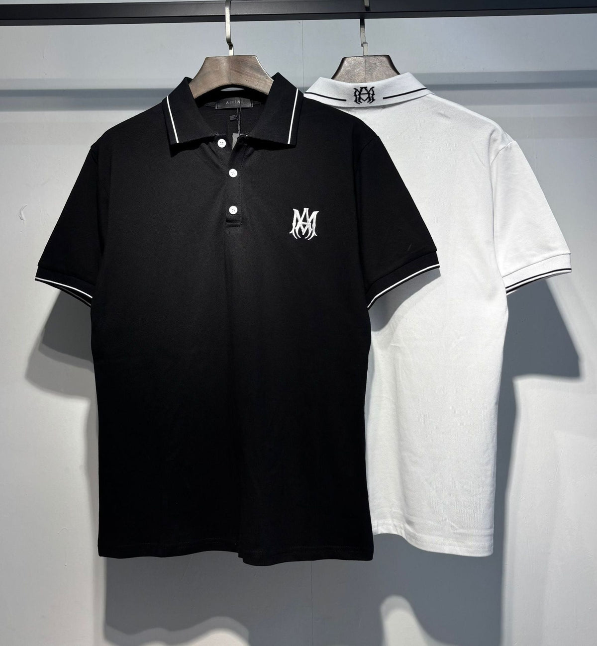 Amiri Embroidered Letter Loose Short Sleeve Polo Shirt Unisex