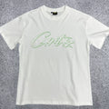 Mint Green Accent Star-Logo Graphic Tee - White & Green Streetwear T-Shirt