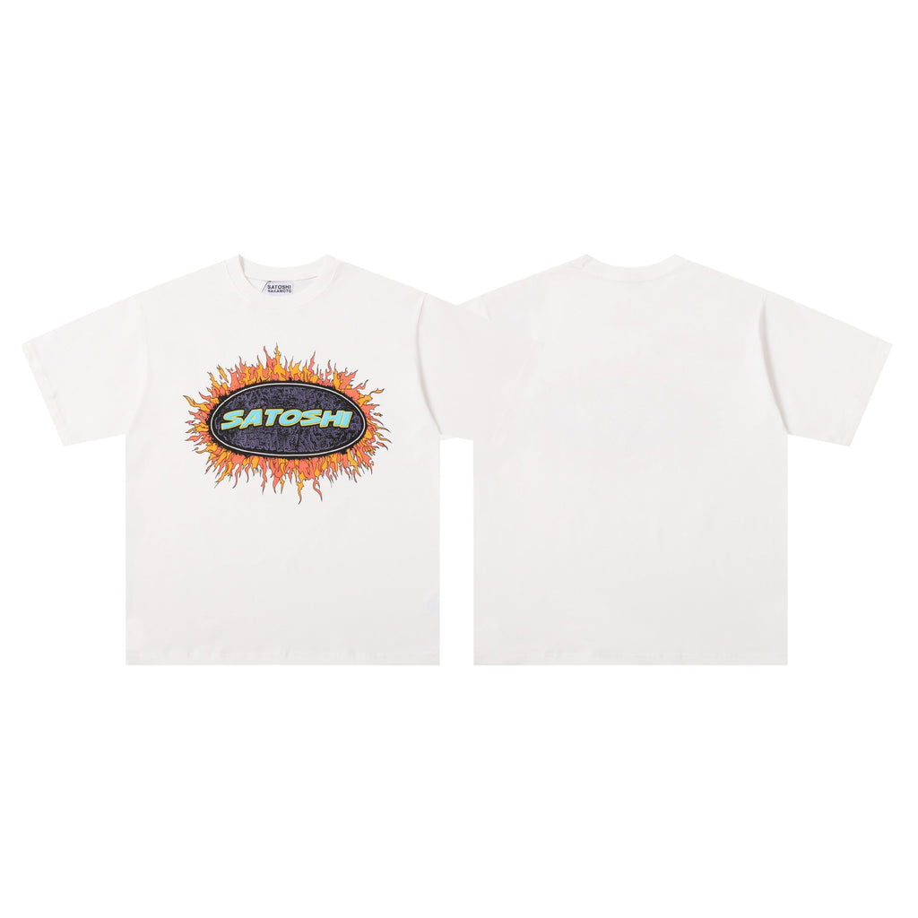 Satoshi Nakamoto Letter Graphic Washed Crew Neck Short Sleeve T-Shirt