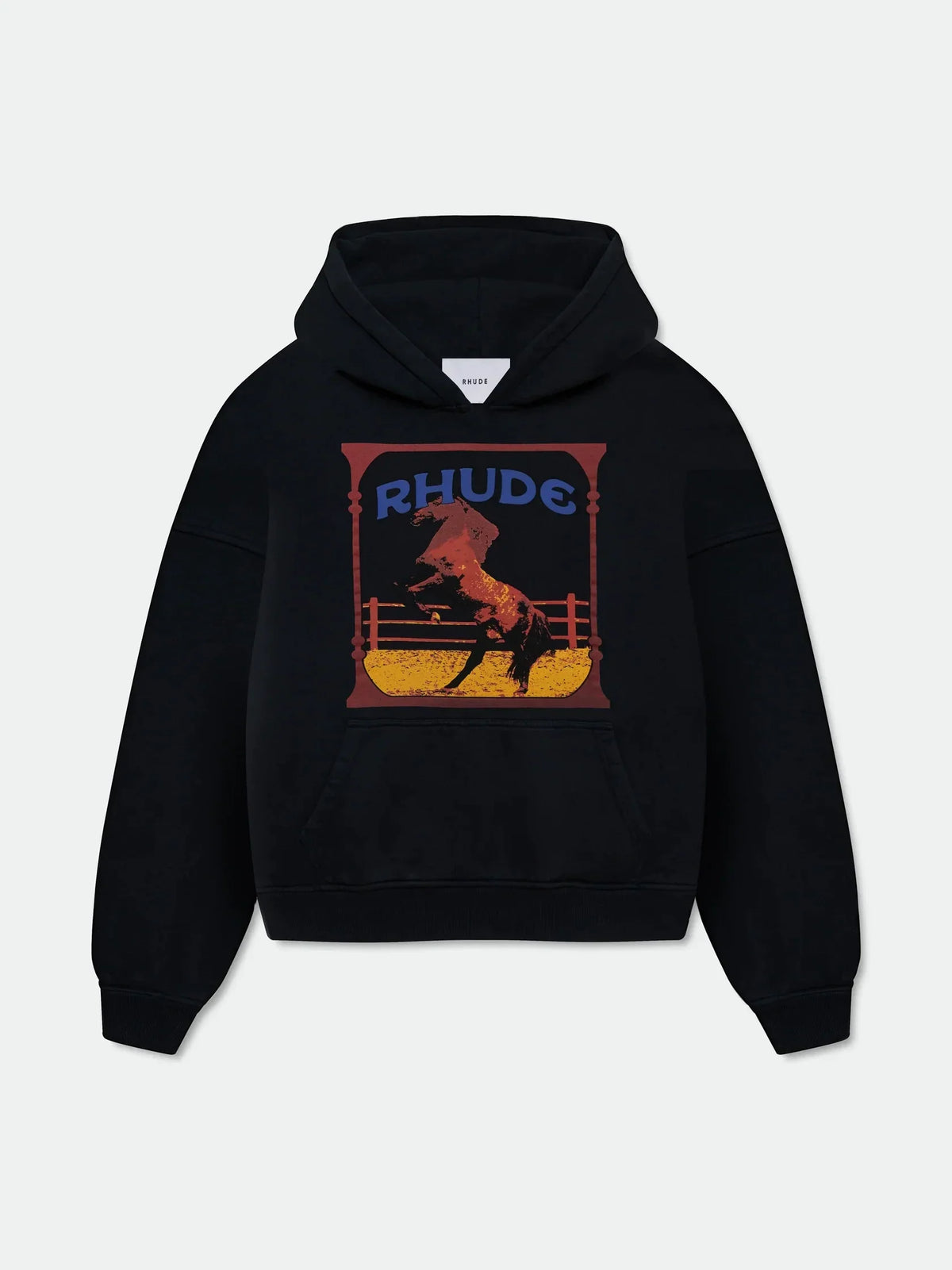 RHUDE Rodeo Horse Cowboy Graphic Hoodie Black