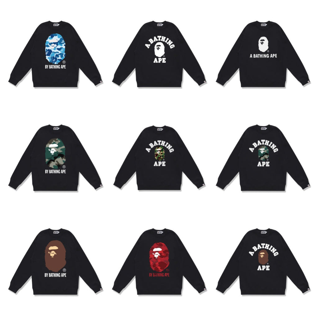 Bape Camo Ape Head Graphic Crewneck Sweatshirt Streetwear Unisex