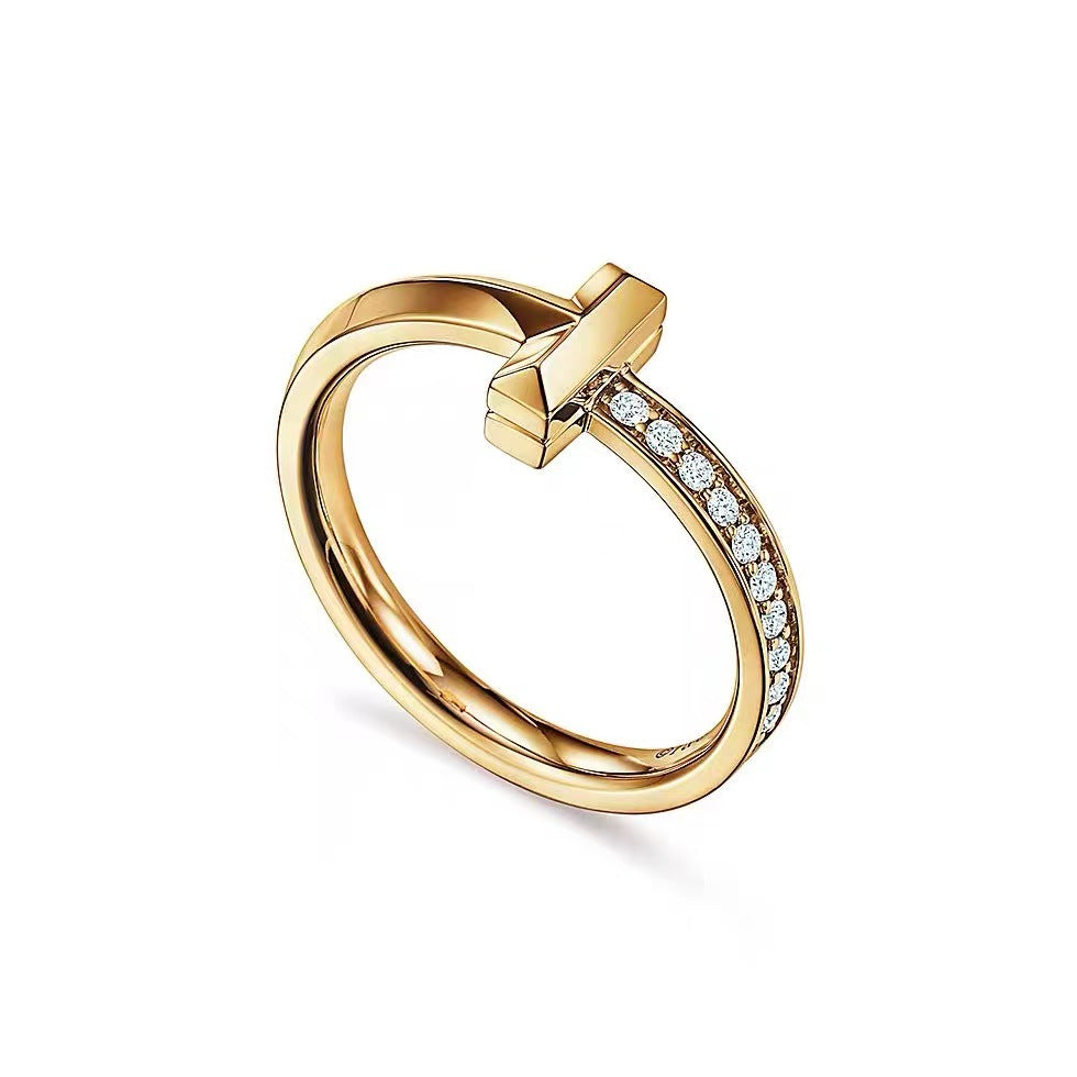 Tiffany Style Knot Cubic Zirconia 18K Gold-Plated Ring