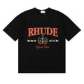 Rhude Yacht Club Bay Of Angels Flag Crest Vintage Black Oversized T‑Shirt