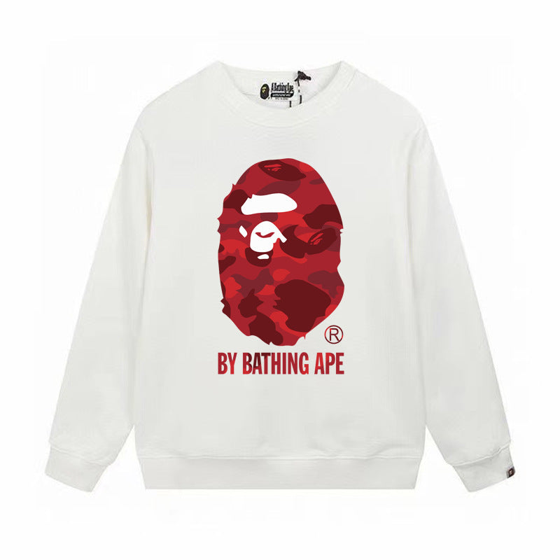 Bape Camo Ape Head Graphic Crewneck Sweatshirt Streetwear Unisex