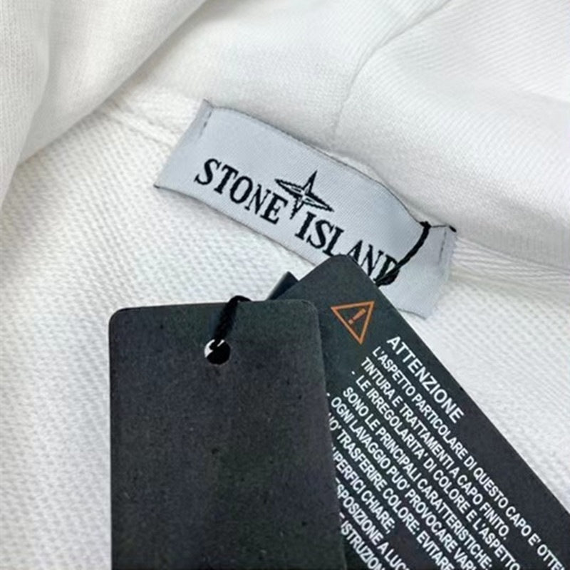 Stone Island Compass Print Crewneck Sweatshirt Men Winter Fleece Top