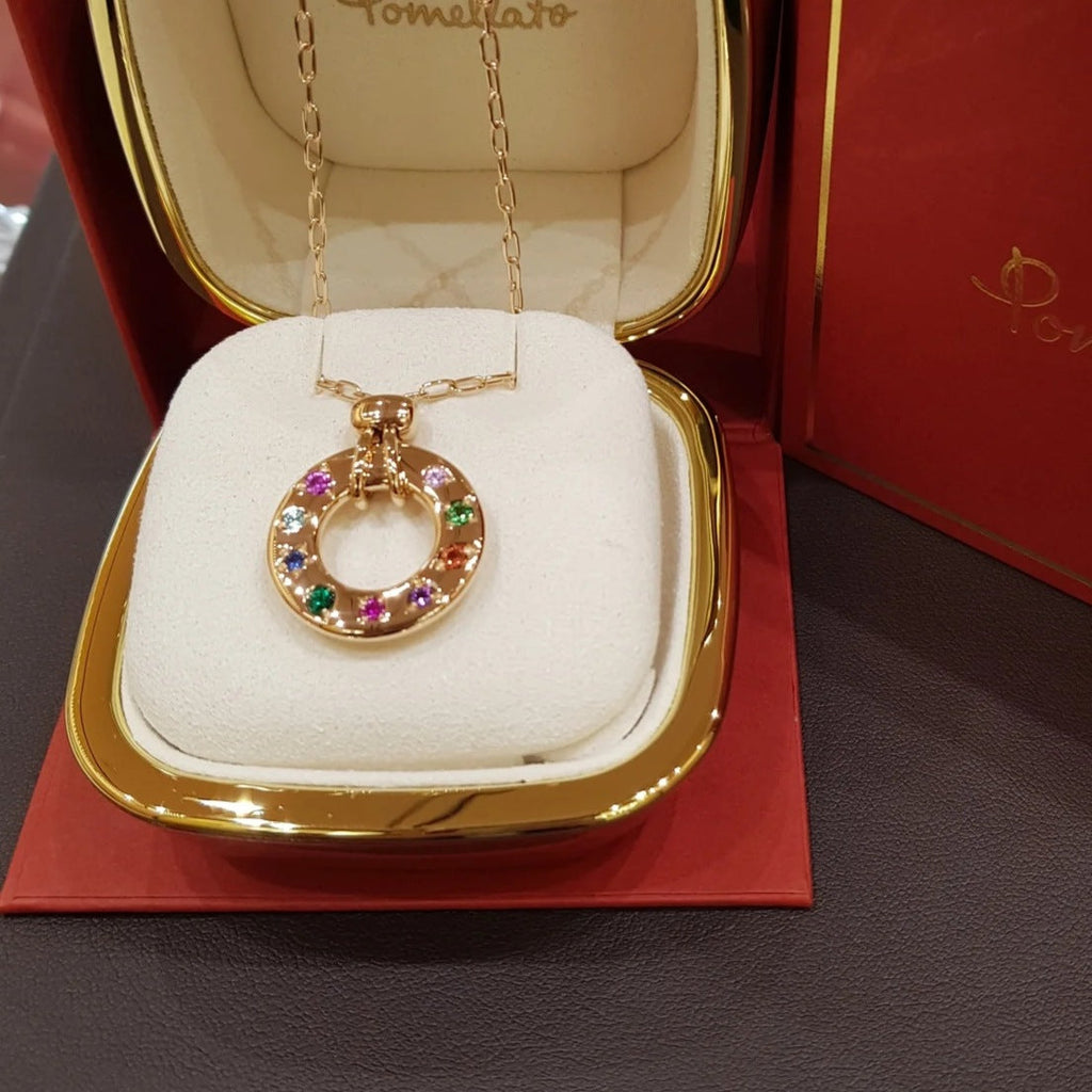 Pomellato Style Multicolor Stone 18K Gold-Plated Necklace