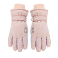 Winter outdoor cold-proof touch screen female students' cute velvet thickened warm anti-slip cycling and water-repellent ski gloves