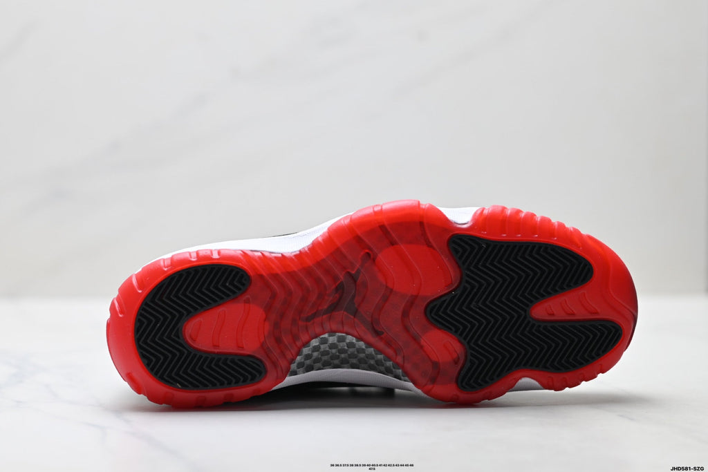 Air Jordan 11 Retro Black and Red Unisex Sneakers Style 20
