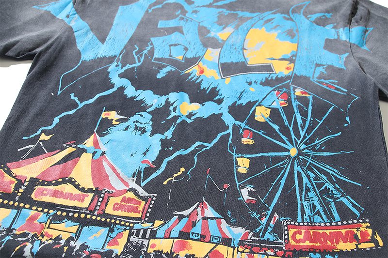 VALE USA Carnival Graphic T-Shirt - Charcoal Gray