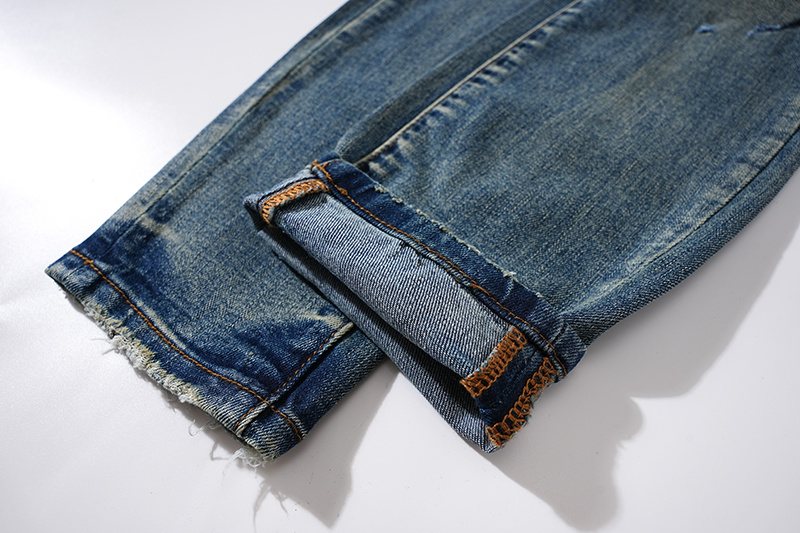 Purple Brand Blue Distressed Ripped Knee Jeans