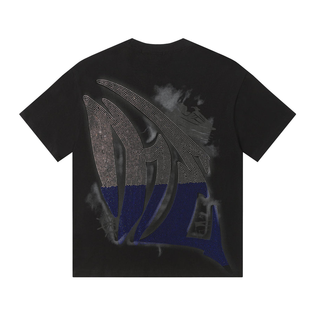 MIXED EMOTION Rhinestone Graphic T-Shirt