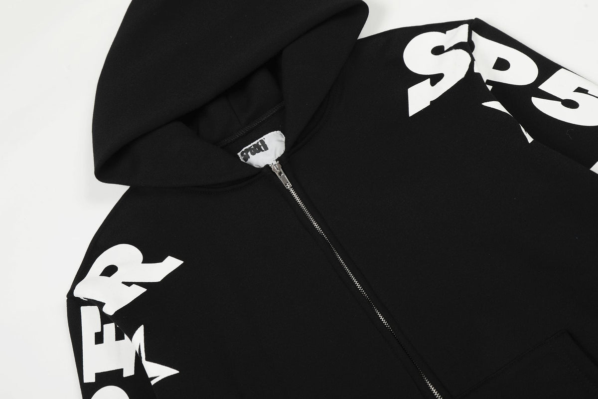 Sp5der Star Graphic Zip Hoodie & Pants Matching Set