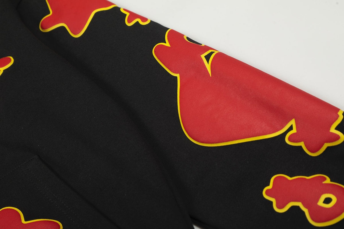 Sp5der Red & Yellow Graphic Hoodie