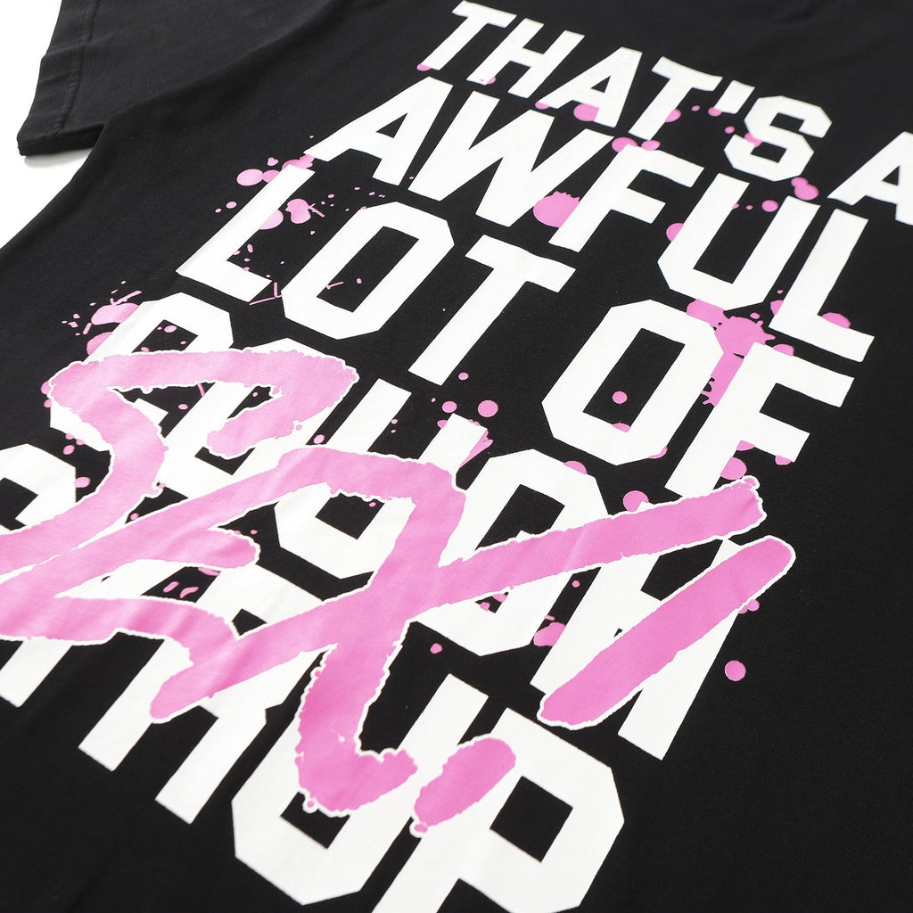 THAT'S A AWFUL LOT OF COUGH SYRUP White & Pink Graphic Short-Sleeve T-Shirt