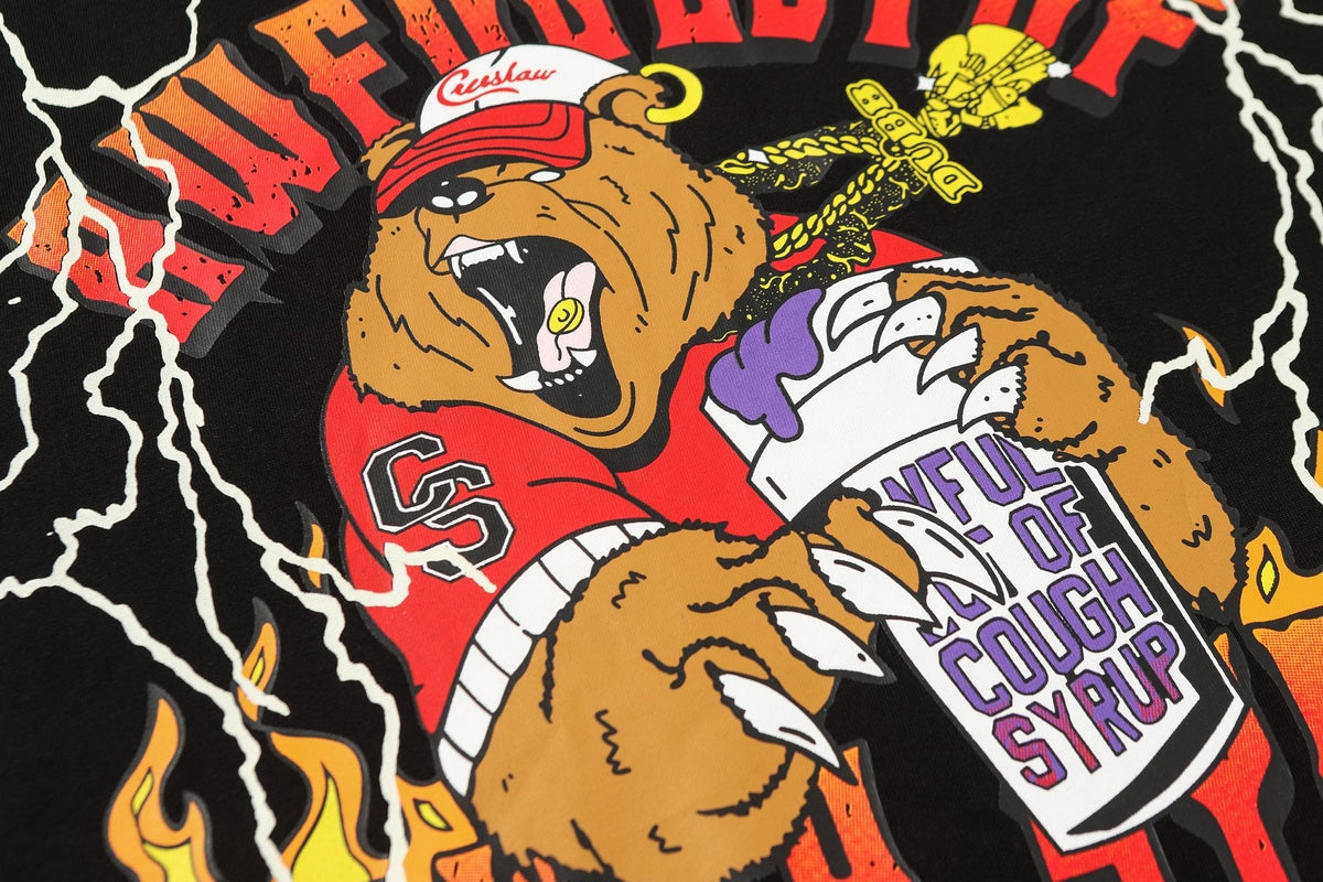 THAT'S A AWFUL LOT OF COUGH SYRUP Bear Lightning Graphic T-Shirt