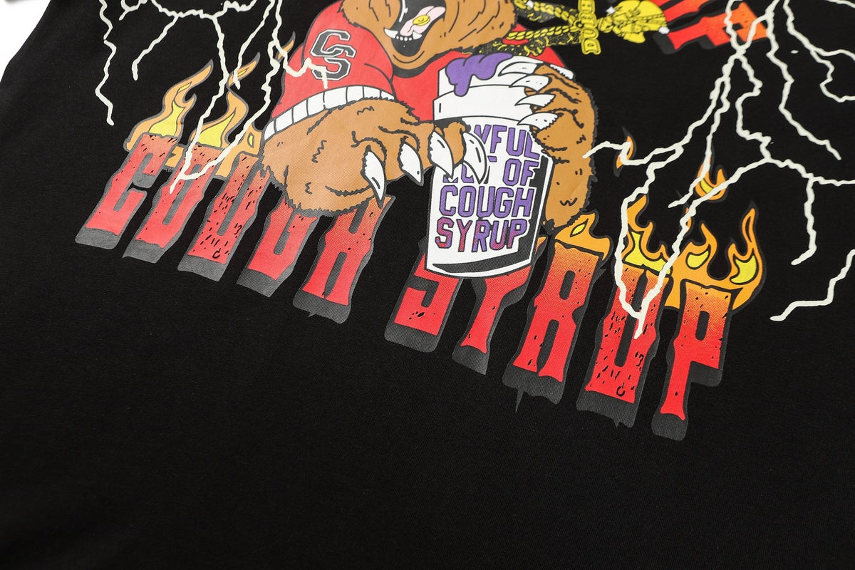 THAT'S A AWFUL LOT OF COUGH SYRUP Bear Lightning Graphic T-Shirt