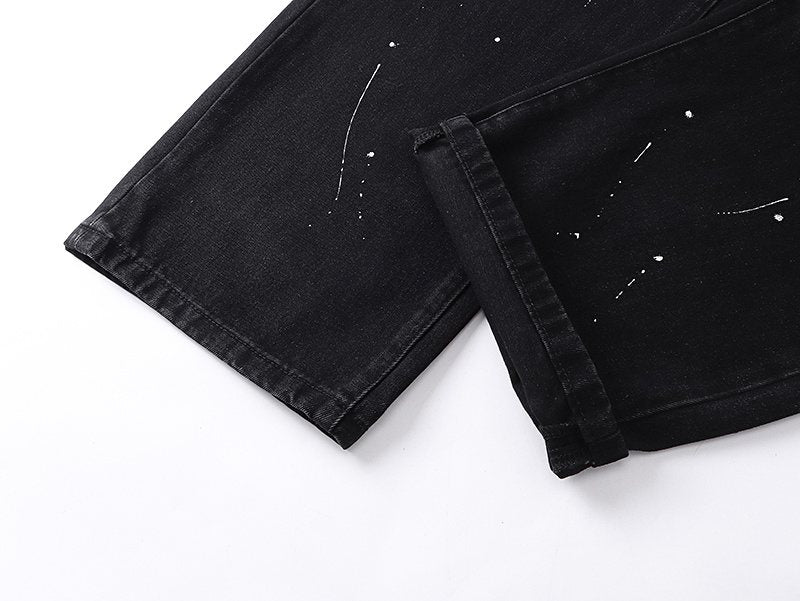 Purple Brand Paint-Splatter Distressed Jeans