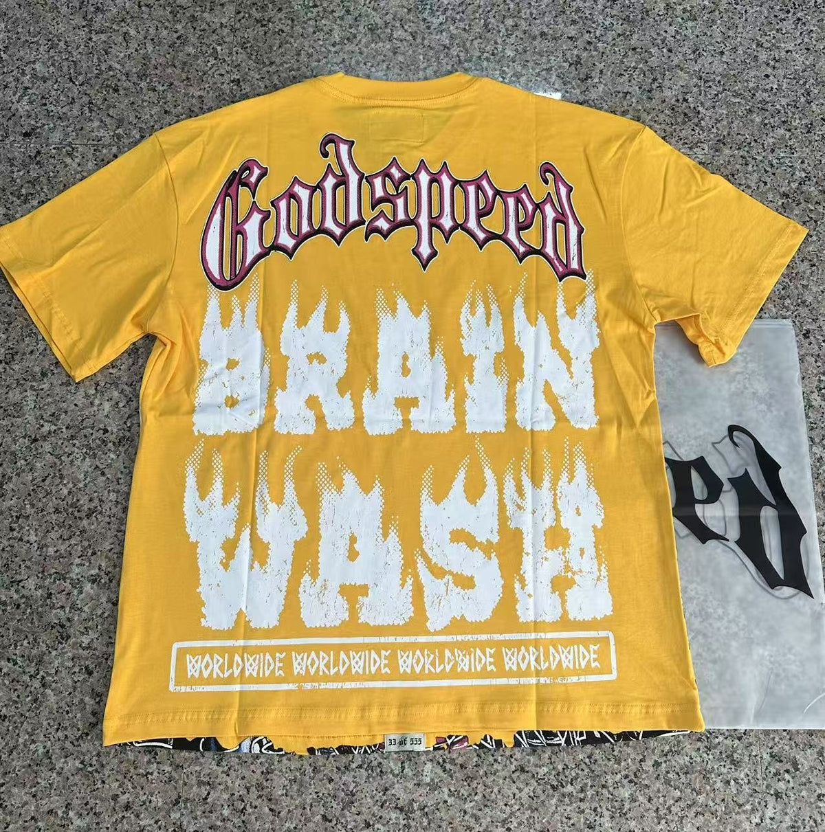 Godspeed Brain Wash Yellow Graphic T-Shirt
