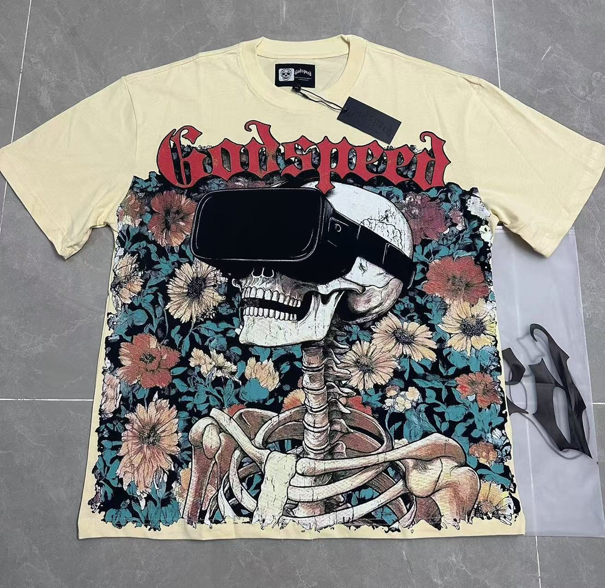 Godspeed Skull & Floral Graphic T-Shirt