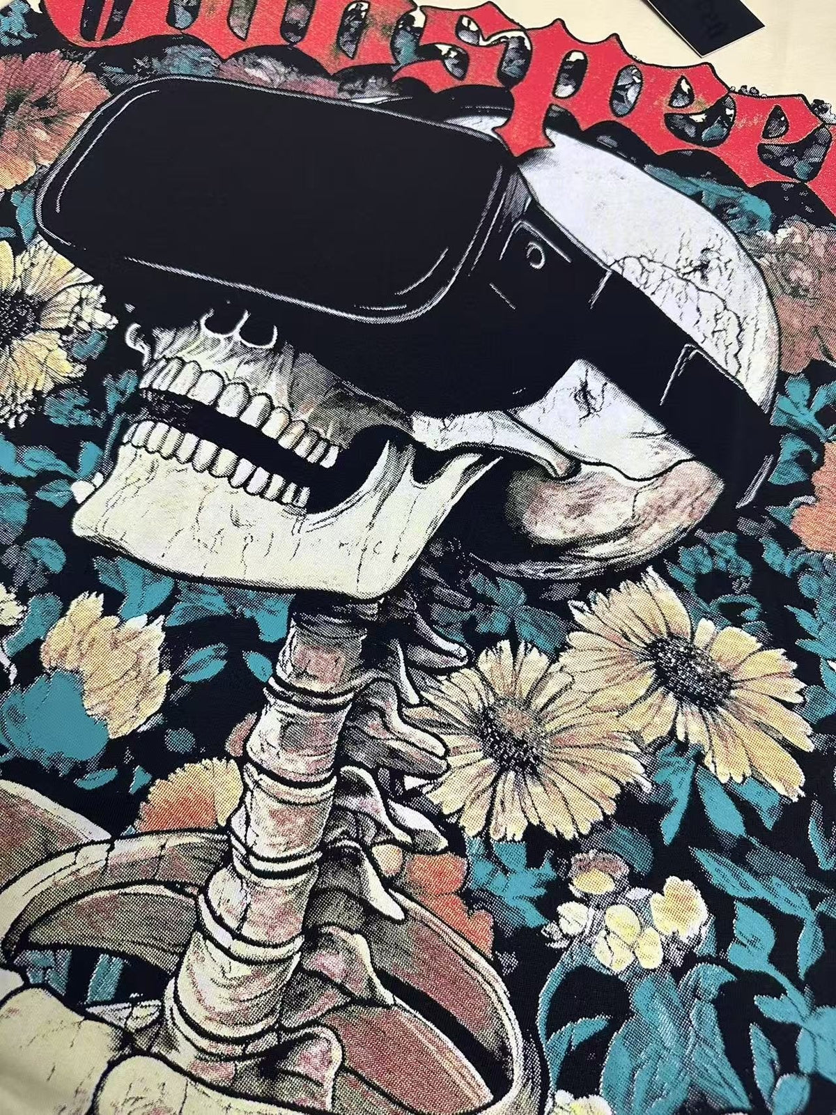Godspeed Skull & Floral Graphic T-Shirt