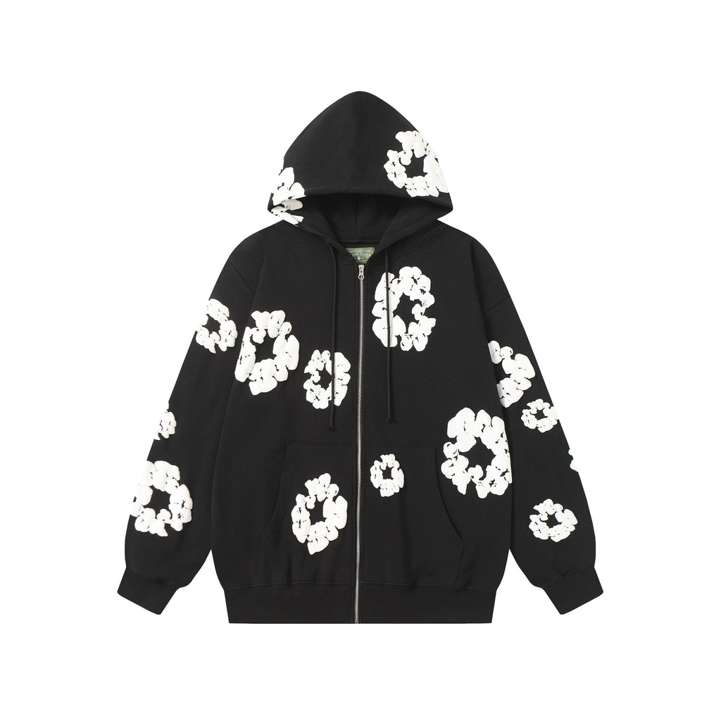 DENIM TEARS Floral Zip Hoodie