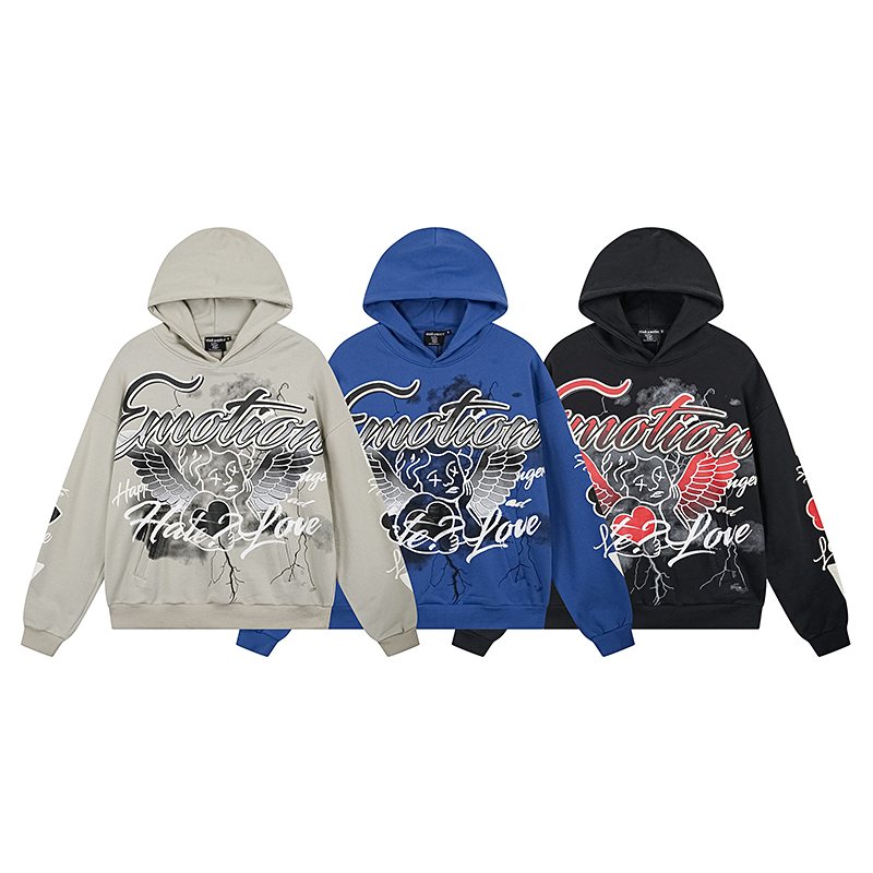 MIXED EMOTION Street Graffiti Graphic Hoodie