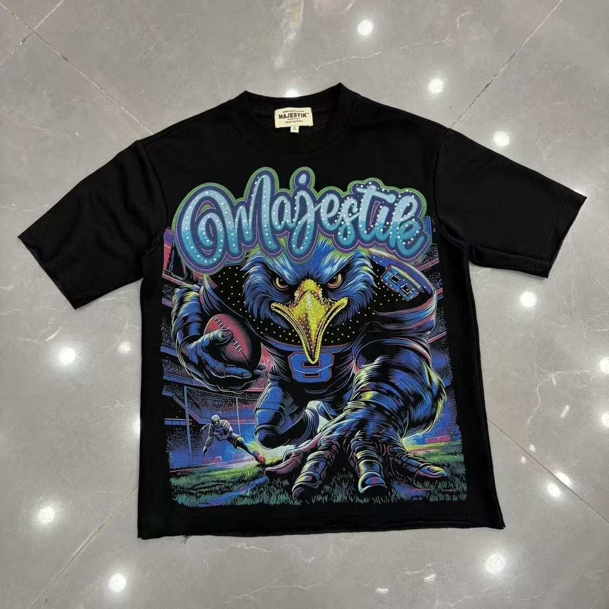 MAJESTIK Eagle Script Graphic Short-Sleeve T-Shirt