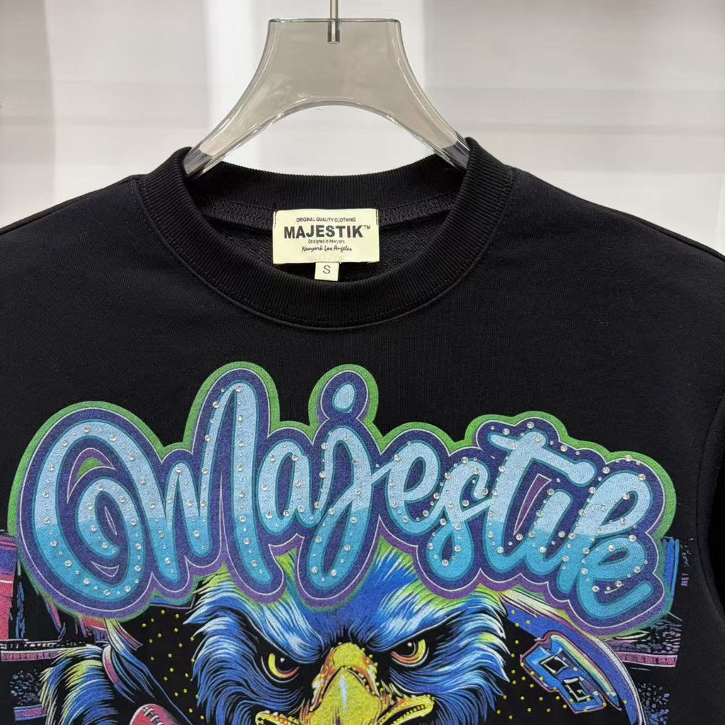 MAJESTIK Eagle Script Graphic Short-Sleeve T-Shirt