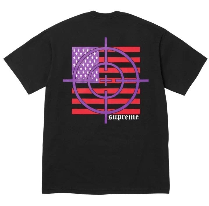 Supreme Flag Target Back Graphic T-Shirt - Black