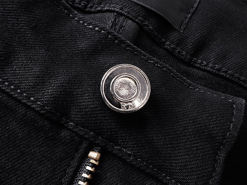 R+A Black Cross Graphic Jeans