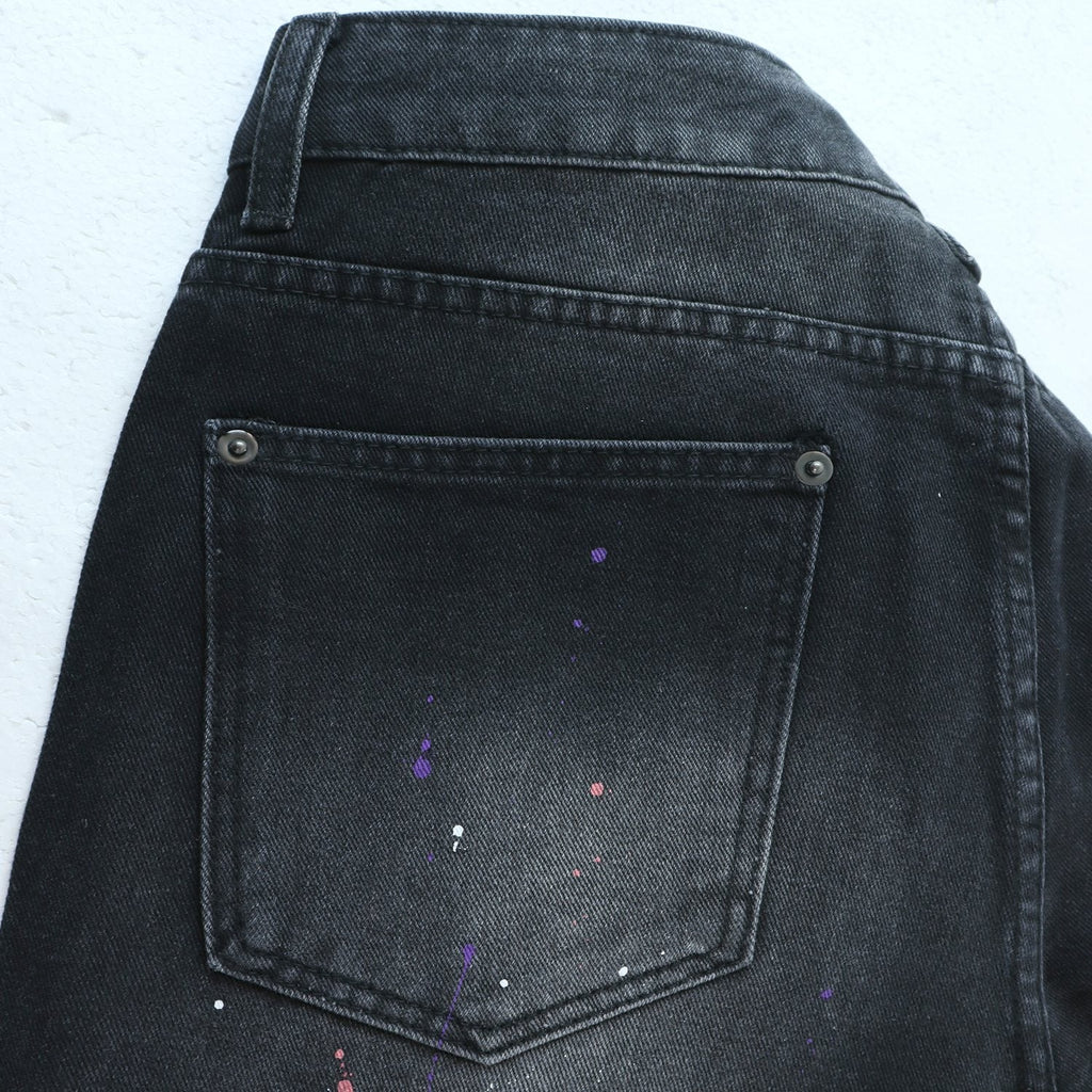 Valley Dreams Lives Forever Paint-Splatter Jeans