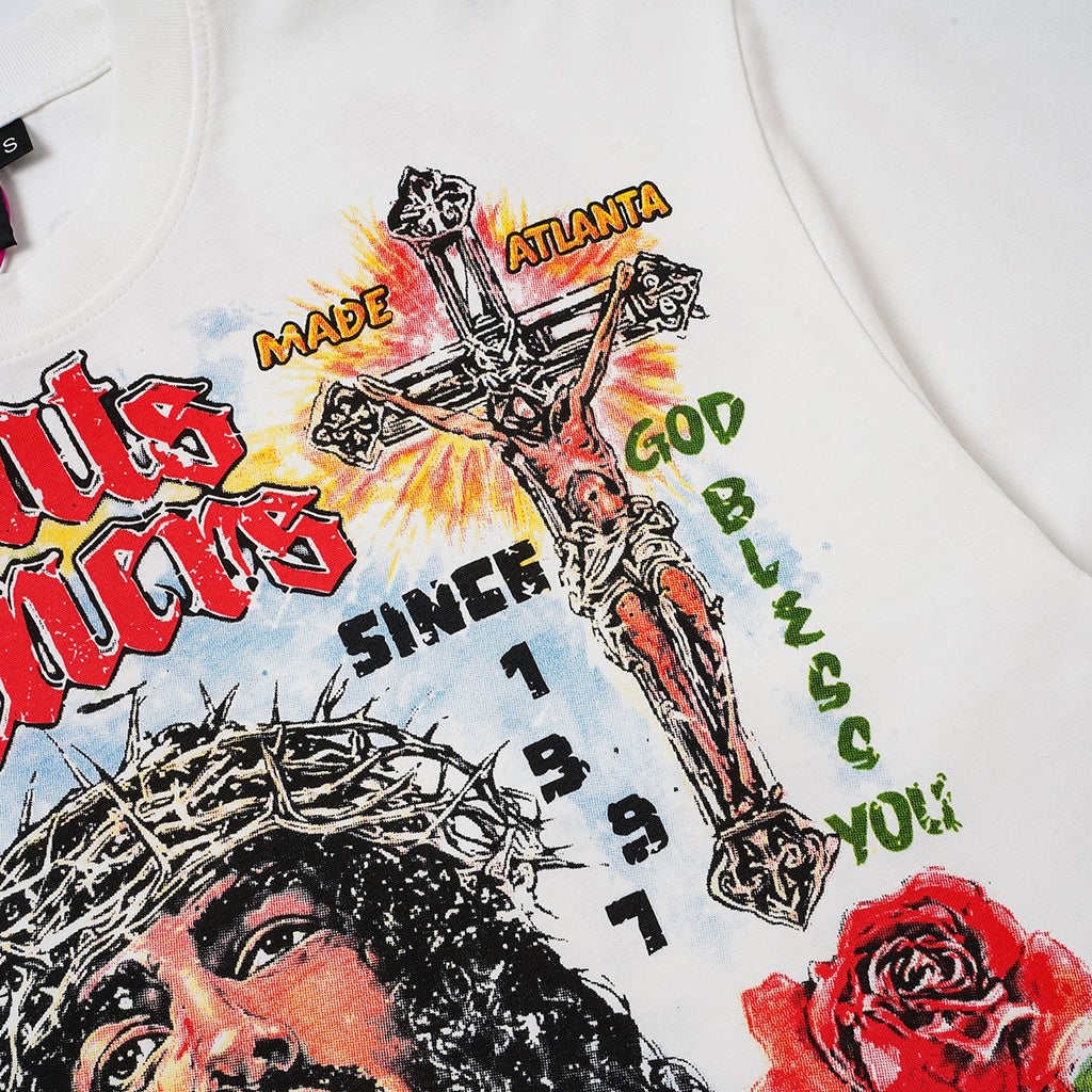 SAINT Religious-Inspired Graphic Short-Sleeve T-Shirt