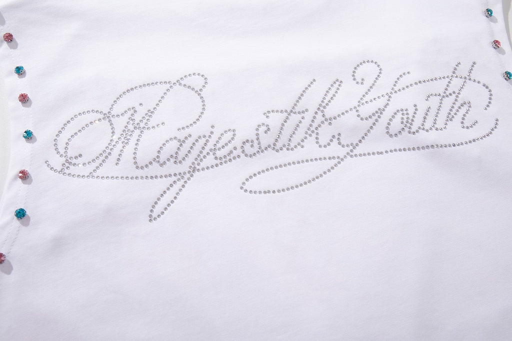 MAJESTIK Horse Rider Rhinestone Sleeveless T-Shirt