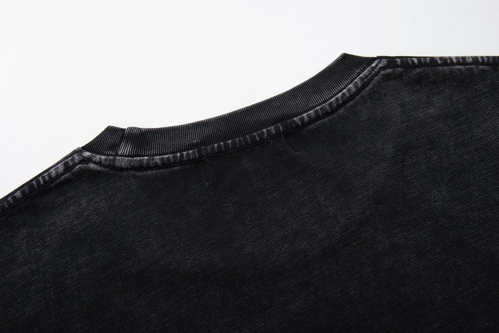 MAJESTIK Washed Black Graphic Short-Sleeve T-Shirt