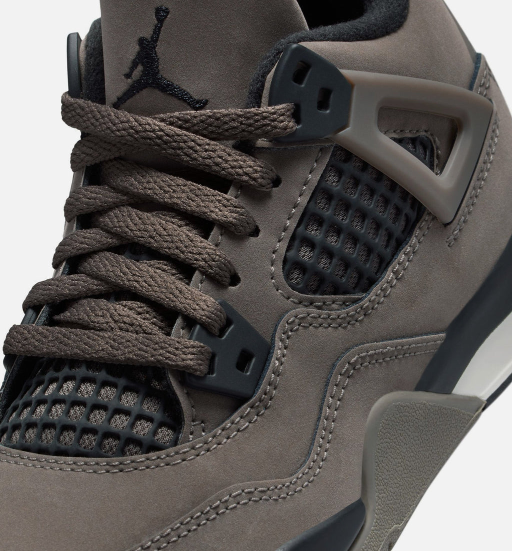Air Jordan 4 Retro Cave Stone and Black Preschool Lifestyle Shoe