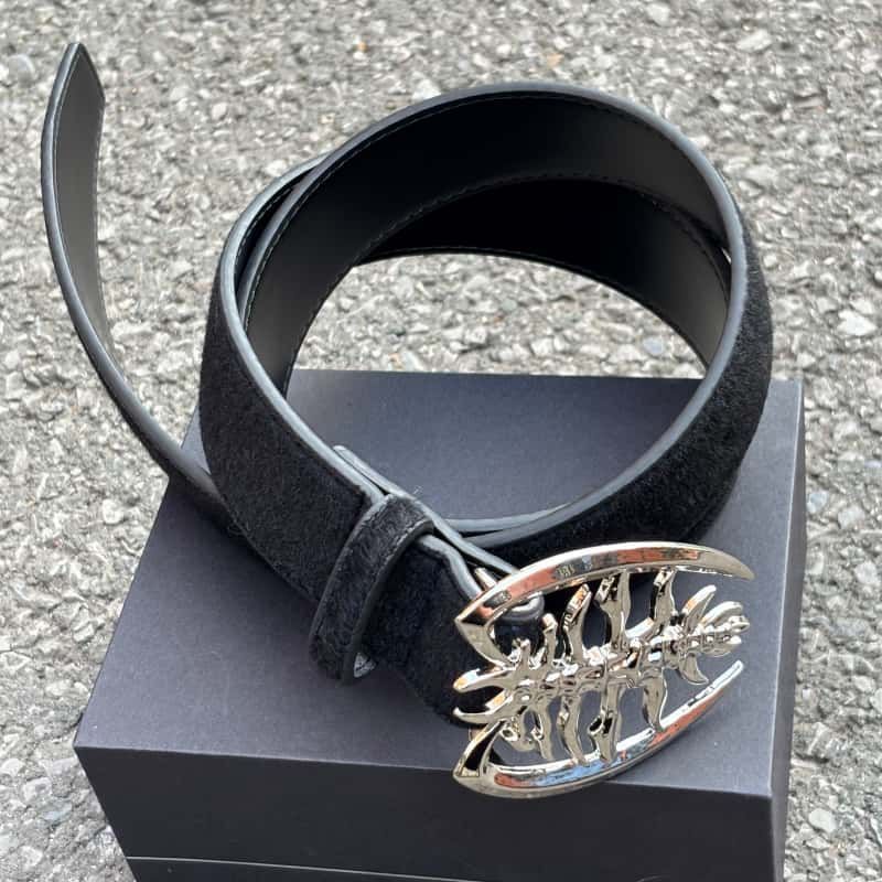 Skeleton Spine Leather Belt Sculpted Metal Buckle Avant Garde Waist